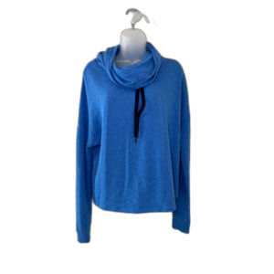 Tek Gear On The Go Women's Blue Long Sleeve Top Cowl Neck Mock Zipper Size S